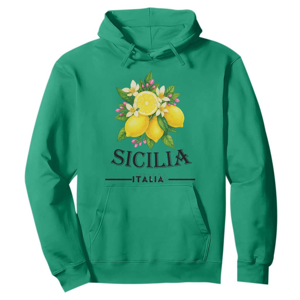 Sicilia Italia Fresh Lemon Hoodie Italian Sicilians Floral Citrus from Southern Italy TS02 Irish Green Print Your Wear