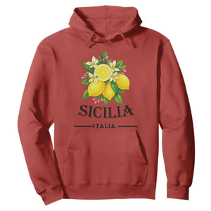 Sicilia Italia Fresh Lemon Hoodie Italian Sicilians Floral Citrus from Southern Italy TS02 Red Print Your Wear
