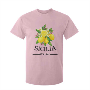 Sicilia Italia Fresh Lemon T Shirt For Kid Italian Sicilians Floral Citrus from Southern Italy TS02 Light Pink Print Your Wear