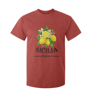 Sicilia Italia Fresh Lemon T Shirt For Kid Italian Sicilians Floral Citrus from Southern Italy TS02 Red Print Your Wear