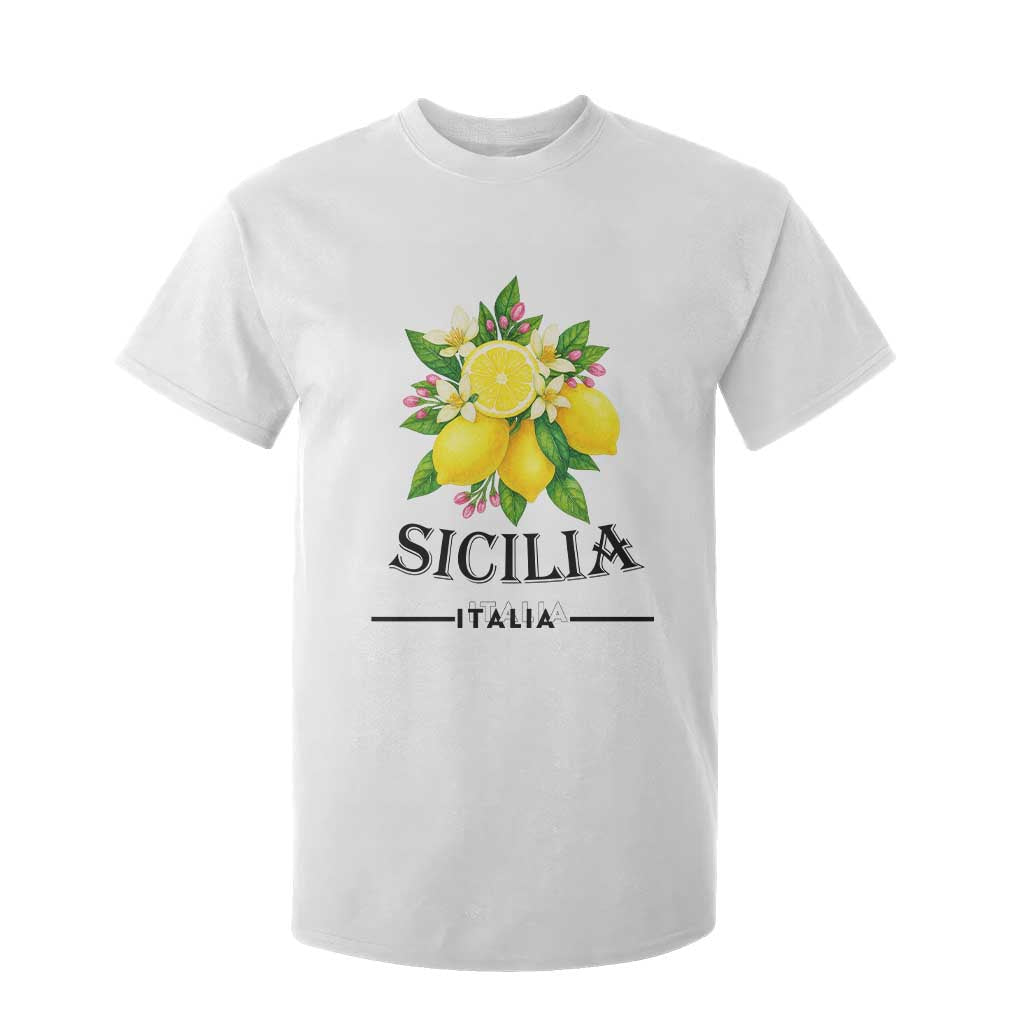 Sicilia Italia Fresh Lemon T Shirt For Kid Italian Sicilians Floral Citrus from Southern Italy TS02 White Print Your Wear
