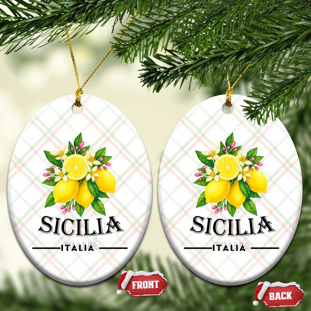 Sicilia Italia Fresh Lemon Ceramic Ornament Italian Sicilians Floral Citrus from Southern Italy TS02 Print Your Wear