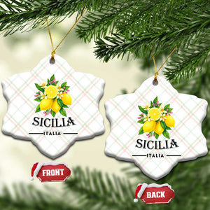 Sicilia Italia Fresh Lemon Ceramic Ornament Italian Sicilians Floral Citrus from Southern Italy TS02 Print Your Wear