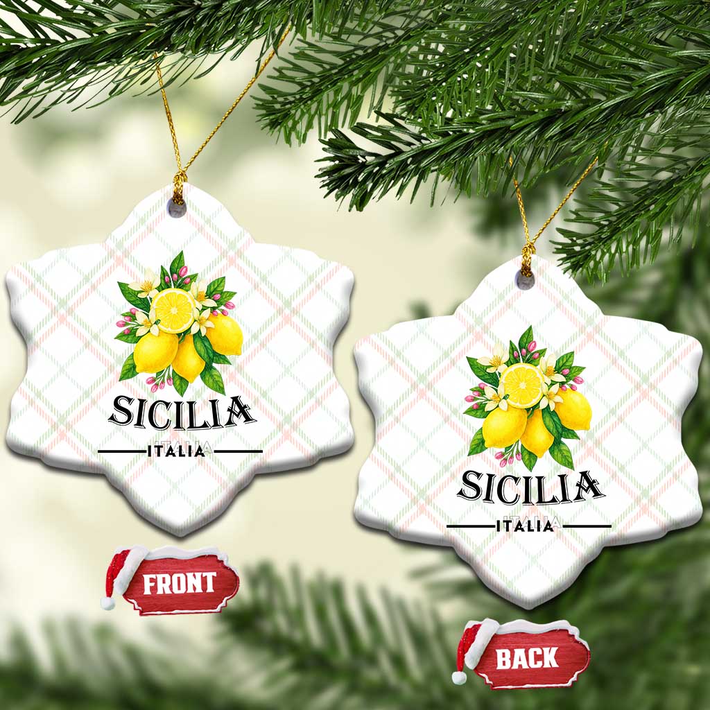 Sicilia Italia Fresh Lemon Ceramic Ornament Italian Sicilians Floral Citrus from Southern Italy TS02 Print Your Wear