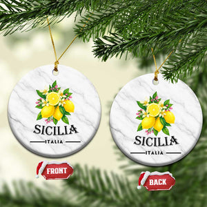 Sicilia Italia Fresh Lemon Ceramic Ornament Italian Sicilians Floral Citrus from Southern Italy TS02 1pc White Marble Print Your Wear