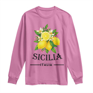 Sicilia Italia Fresh Lemon Long Sleeve Shirt Italian Sicilians Floral Citrus from Southern Italy TS02 Azalea Print Your Wear