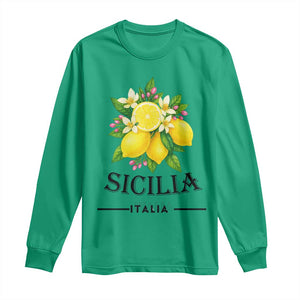 Sicilia Italia Fresh Lemon Long Sleeve Shirt Italian Sicilians Floral Citrus from Southern Italy TS02 Irish Green Print Your Wear
