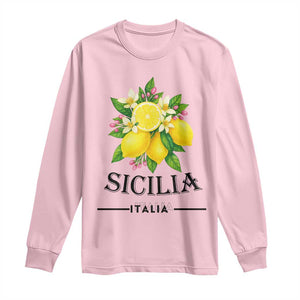 Sicilia Italia Fresh Lemon Long Sleeve Shirt Italian Sicilians Floral Citrus from Southern Italy TS02 Light Pink Print Your Wear