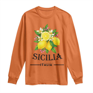 Sicilia Italia Fresh Lemon Long Sleeve Shirt Italian Sicilians Floral Citrus from Southern Italy TS02 Orange Print Your Wear