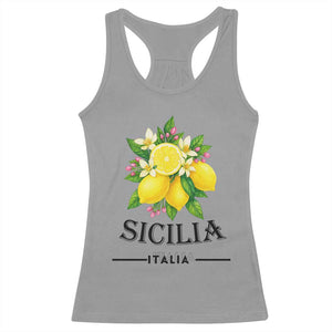 Sicilia Italia Fresh Lemon Racerback Tank Top Italian Sicilians Floral Citrus from Southern Italy TS02 Sport Gray Print Your Wear
