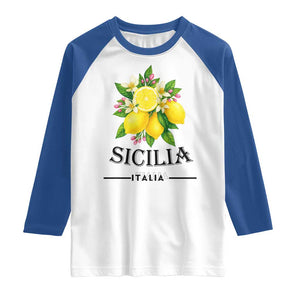 Sicilia Italia Fresh Lemon Raglan Shirt Italian Sicilians Floral Citrus from Southern Italy TS02 White Royal Print Your Wear