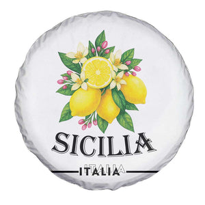 Sicilia Italia Fresh Lemon Spare Tire Cover Italian Sicilians Floral Citrus from Southern Italy TS02 Print Your Wear