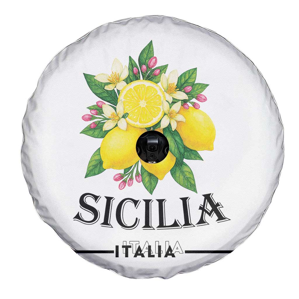 Sicilia Italia Fresh Lemon Spare Tire Cover Italian Sicilians Floral Citrus from Southern Italy TS02 Print Your Wear