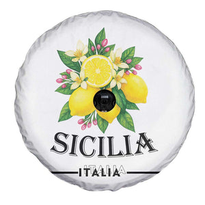 Sicilia Italia Fresh Lemon Spare Tire Cover Italian Sicilians Floral Citrus from Southern Italy TS02 Print Your Wear