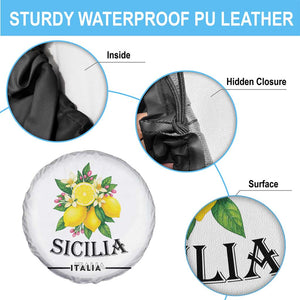 Sicilia Italia Fresh Lemon Spare Tire Cover Italian Sicilians Floral Citrus from Southern Italy TS02 Print Your Wear