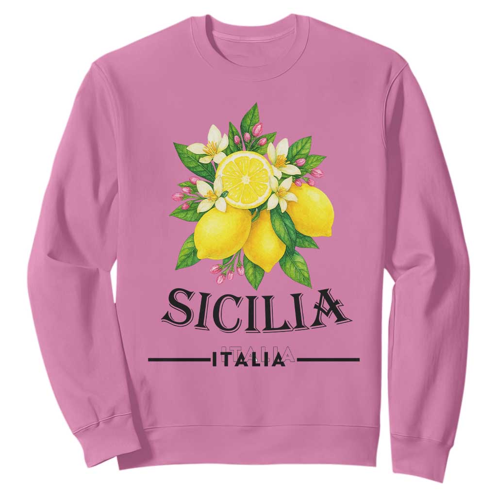 Sicilia Italia Fresh Lemon Sweatshirt Italian Sicilians Floral Citrus from Southern Italy TS02 Azalea Print Your Wear