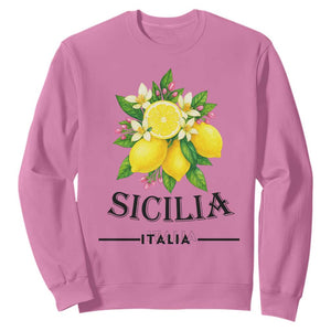 Sicilia Italia Fresh Lemon Sweatshirt Italian Sicilians Floral Citrus from Southern Italy TS02 Azalea Print Your Wear