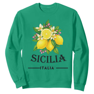 Sicilia Italia Fresh Lemon Sweatshirt Italian Sicilians Floral Citrus from Southern Italy TS02 Irish Green Print Your Wear