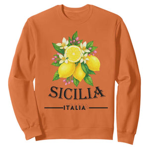 Sicilia Italia Fresh Lemon Sweatshirt Italian Sicilians Floral Citrus from Southern Italy TS02 Orange Print Your Wear