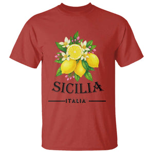 Sicilia Italia Fresh Lemon T Shirt Italian Sicilians Floral Citrus from Southern Italy TS02 Red Print Your Wear