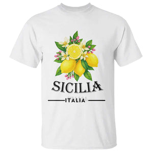 Sicilia Italia Fresh Lemon T Shirt Italian Sicilians Floral Citrus from Southern Italy TS02 White Print Your Wear