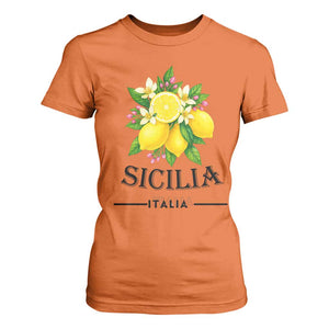 Sicilia Italia Fresh Lemon T Shirt For Women Italian Sicilians Floral Citrus from Southern Italy TS02 Orange Print Your Wear