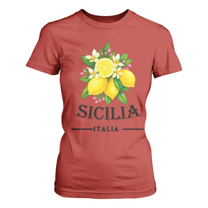 Sicilia Italia Fresh Lemon T Shirt For Women Italian Sicilians Floral Citrus from Southern Italy TS02 Red Print Your Wear