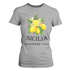 Sicilia Italia Fresh Lemon T Shirt For Women Italian Sicilians Floral Citrus from Southern Italy TS02 Sport Gray Print Your Wear