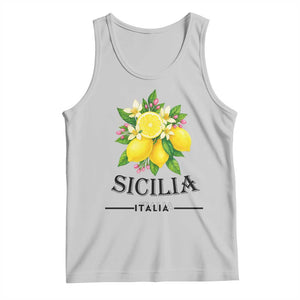 Sicilia Italia Fresh Lemon Tank Top Italian Sicilians Floral Citrus from Southern Italy TS02 Ash Print Your Wear