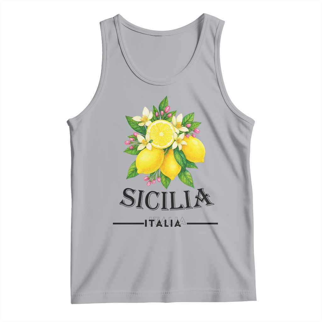 Sicilia Italia Fresh Lemon Tank Top Italian Sicilians Floral Citrus from Southern Italy TS02 Athletic Heather Print Your Wear