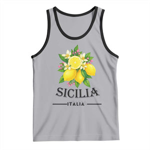 Sicilia Italia Fresh Lemon Tank Top Italian Sicilians Floral Citrus from Southern Italy TS02 Athletic Heather Black Print Your Wear