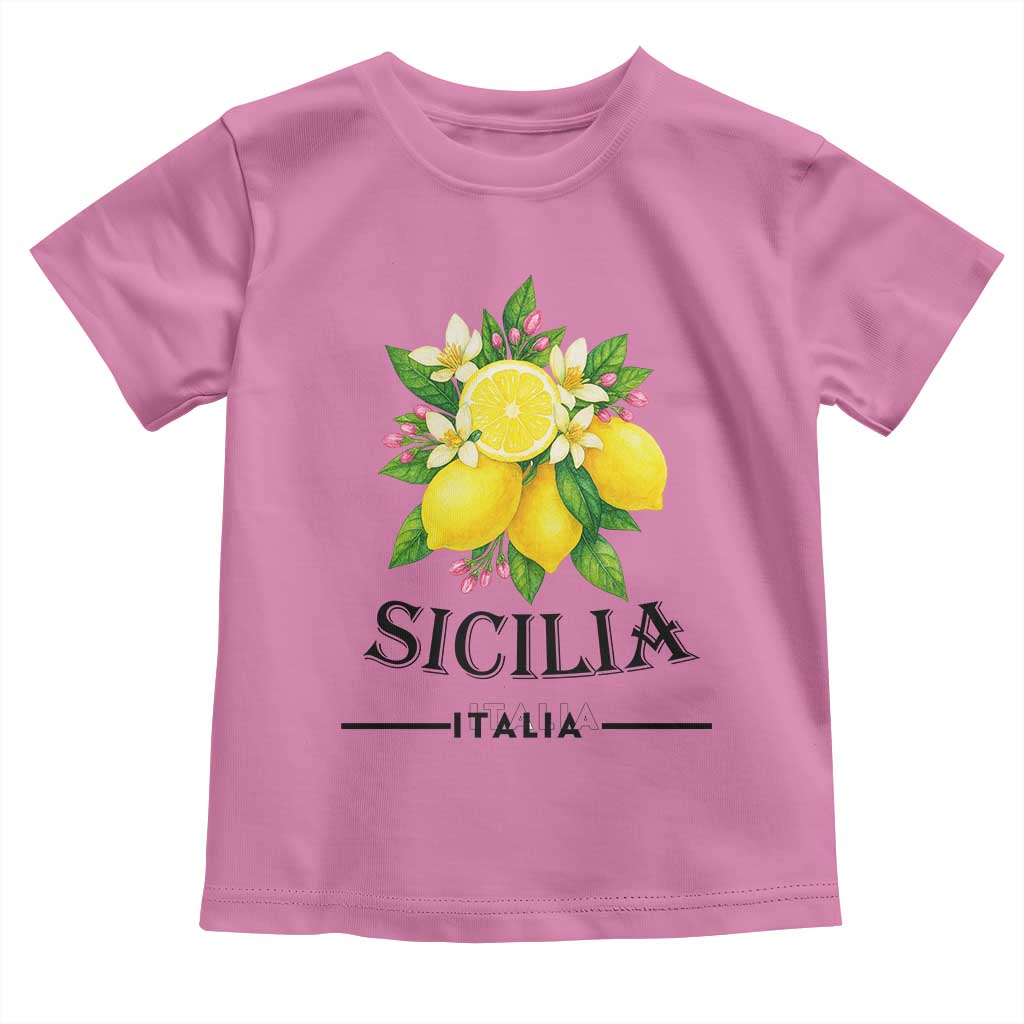 Sicilia Italia Fresh Lemon Toddler T Shirt Italian Sicilians Floral Citrus from Southern Italy TS02 Azalea Print Your Wear
