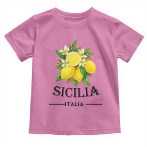 Sicilia Italia Fresh Lemon Toddler T Shirt Italian Sicilians Floral Citrus from Southern Italy TS02 Azalea Print Your Wear