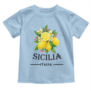 Sicilia Italia Fresh Lemon Toddler T Shirt Italian Sicilians Floral Citrus from Southern Italy TS02 Light Blue Print Your Wear
