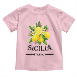 Sicilia Italia Fresh Lemon Toddler T Shirt Italian Sicilians Floral Citrus from Southern Italy TS02 Light Pink Print Your Wear