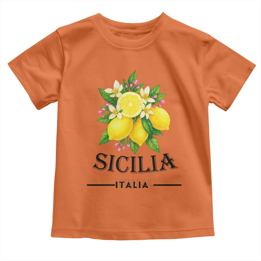 Sicilia Italia Fresh Lemon Toddler T Shirt Italian Sicilians Floral Citrus from Southern Italy TS02 Orange Print Your Wear
