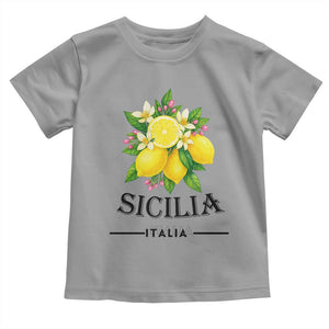 Sicilia Italia Fresh Lemon Toddler T Shirt Italian Sicilians Floral Citrus from Southern Italy TS02 Sport Gray Print Your Wear