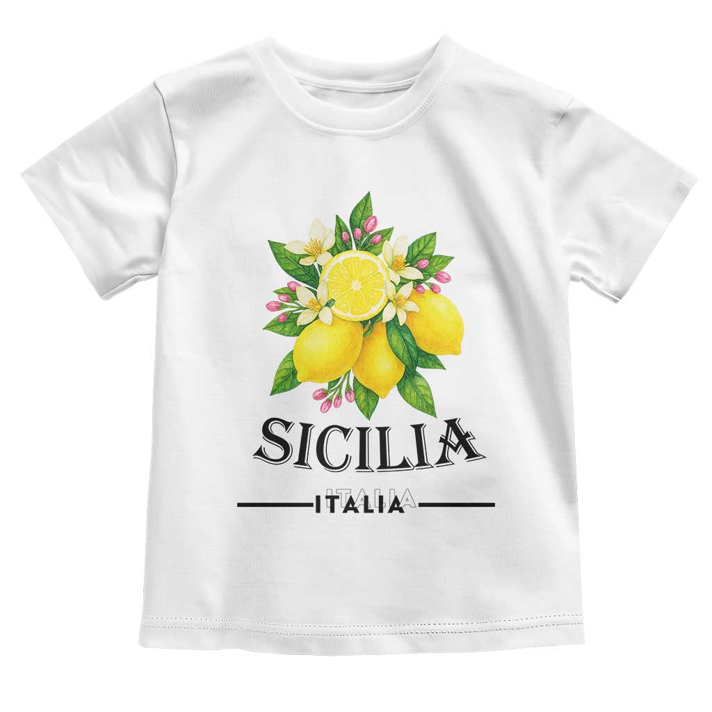 Sicilia Italia Fresh Lemon Toddler T Shirt Italian Sicilians Floral Citrus from Southern Italy TS02 White Print Your Wear
