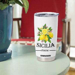 Sicilia Italia Fresh Lemon Tumbler Cup Italian Sicilians Floral Citrus from Southern Italy TS02 Print Your Wear