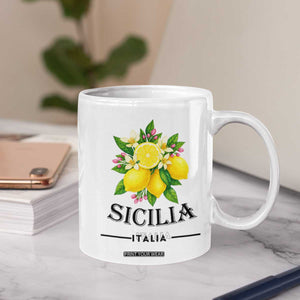 Sicilia Italia Fresh Lemon Coffee Mug Italian Sicilians Floral Citrus from Southern Italy TS02 Print Your Wear