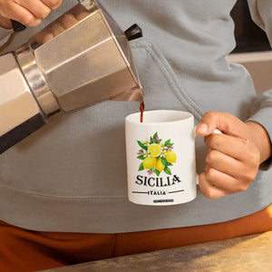 Sicilia Italia Fresh Lemon Coffee Mug Italian Sicilians Floral Citrus from Southern Italy TS02 Print Your Wear