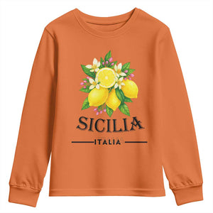 Sicilia Italia Fresh Lemon Youth Sweatshirt Italian Sicilians Floral Citrus from Southern Italy TS02 Orange Print Your Wear