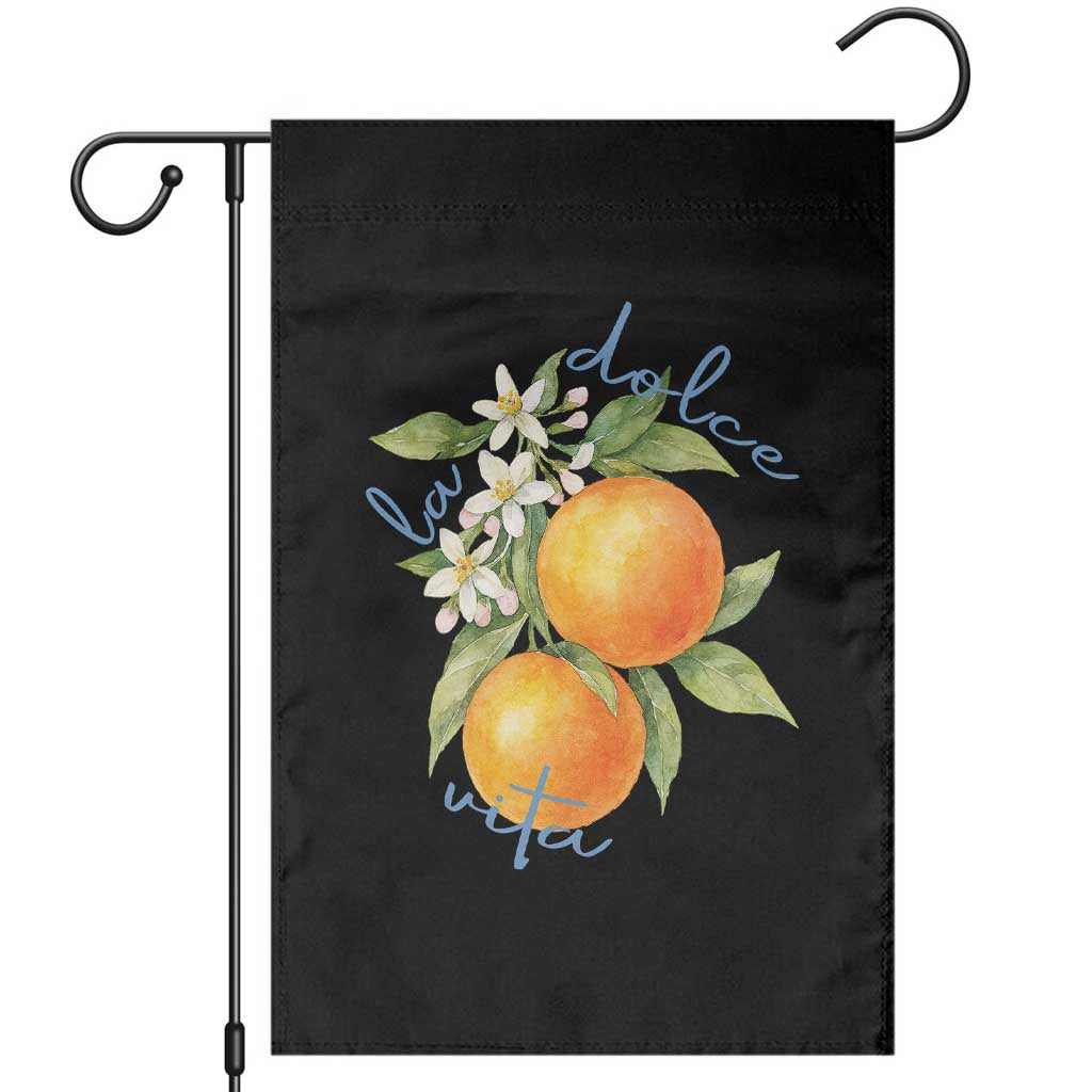 La Dolce Vita Oranges Garden Flag Romantic Italian Citrus Blossom Mediterranean Charm TS02 Black Print Your Wear