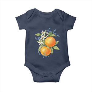 La Dolce Vita Oranges Baby Onesie Romantic Italian Citrus Blossom Mediterranean Charm TS02 Navy Print Your Wear