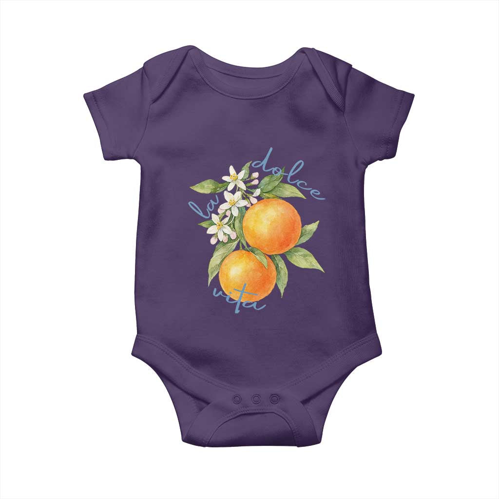 La Dolce Vita Oranges Baby Onesie Romantic Italian Citrus Blossom Mediterranean Charm TS02 Purple Print Your Wear