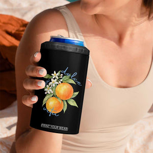 La Dolce Vita Oranges 4 in 1 Can Cooler Tumbler Romantic Italian Citrus Blossom Mediterranean Charm TS02 Print Your Wear