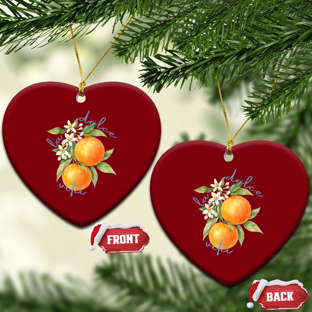 La Dolce Vita Oranges Ceramic Ornament Romantic Italian Citrus Blossom Mediterranean Charm TS02 Print Your Wear