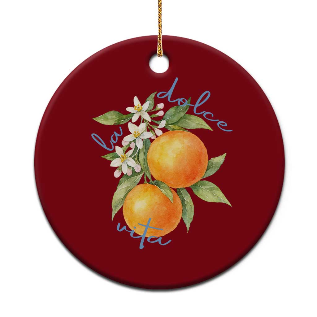 La Dolce Vita Oranges Ceramic Ornament Romantic Italian Citrus Blossom Mediterranean Charm TS02 1pc Red Print Your Wear
