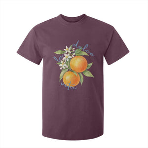 La Dolce Vita Oranges T Shirt For Kid Romantic Italian Citrus Blossom Mediterranean Charm TS02 Maroon Print Your Wear