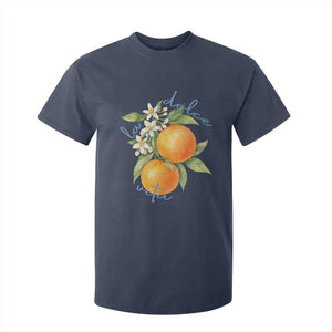La Dolce Vita Oranges T Shirt For Kid Romantic Italian Citrus Blossom Mediterranean Charm TS02 Navy Print Your Wear